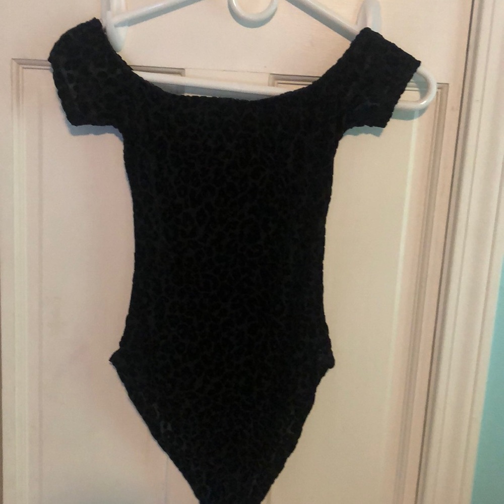 Leopard print bodysuit see through